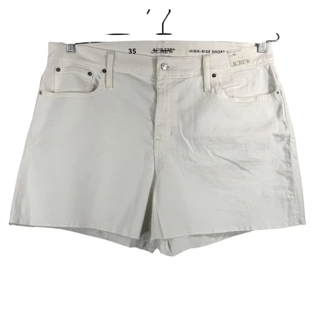 J.Crew High-rise denim short in‎ white 90s coastal sz 35